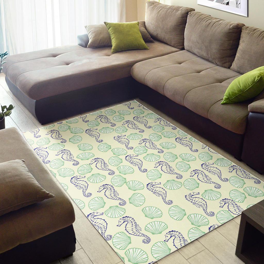 Seahorse shell pattern Area Rug