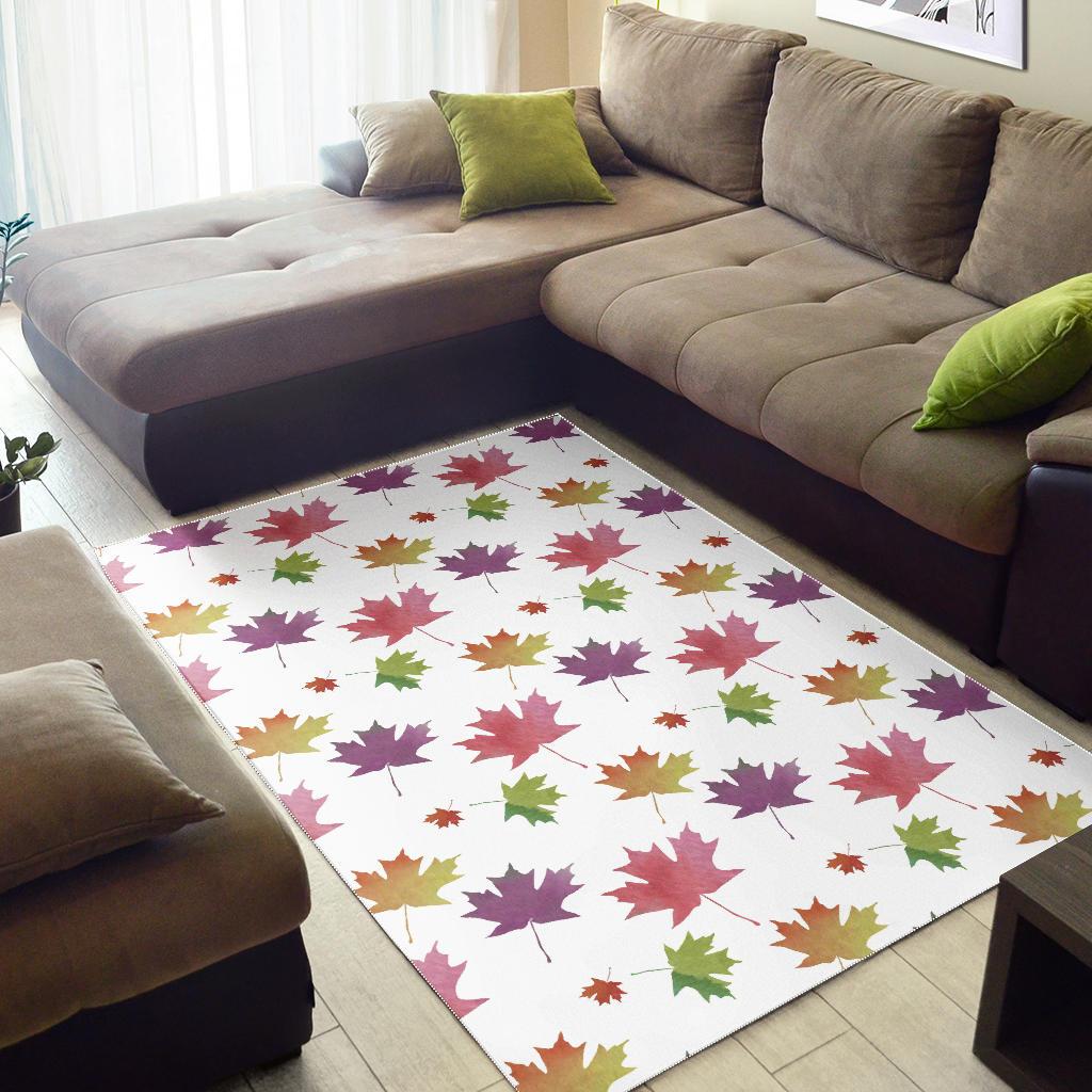 Maple Leaves Pattern Area Rug
