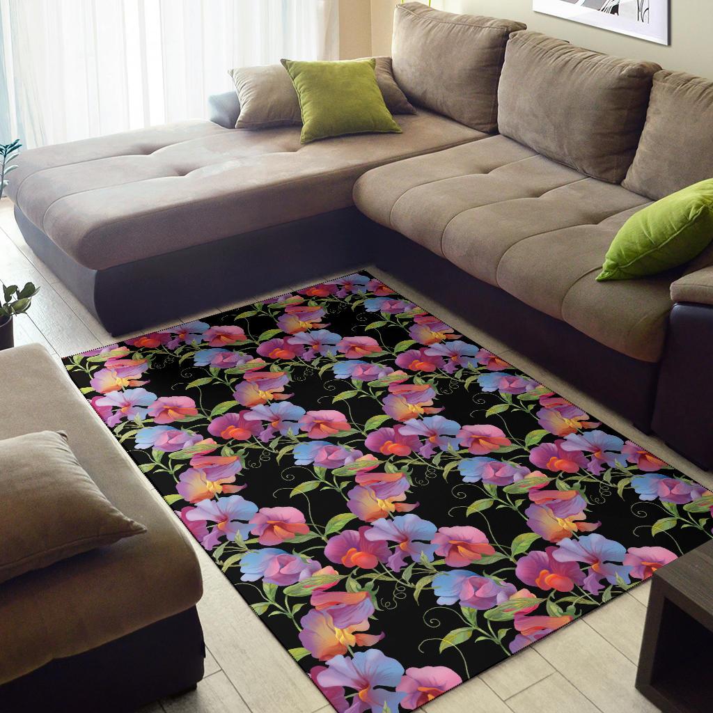 Peony Pattern Print Design PE012 Area Rugs
