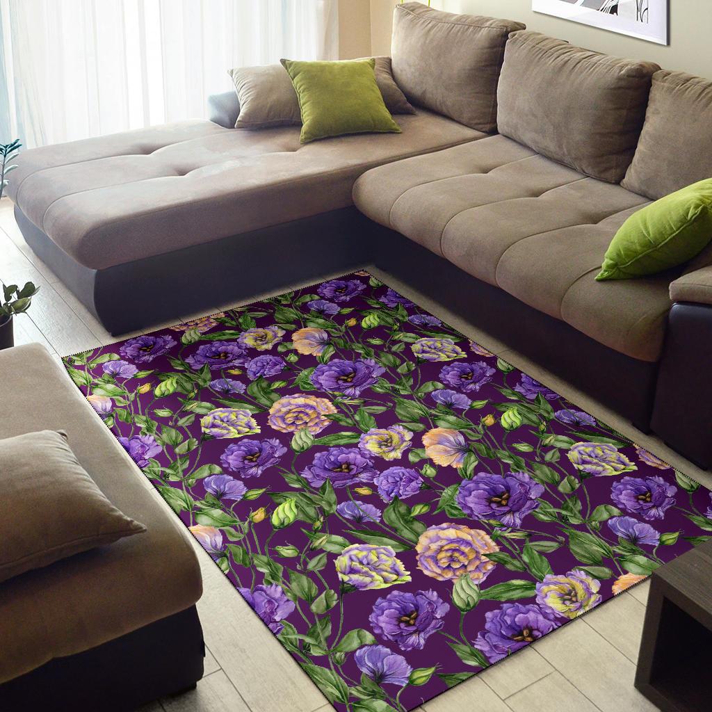 Lisianthus Pattern Print Design LT03 Area Rugs