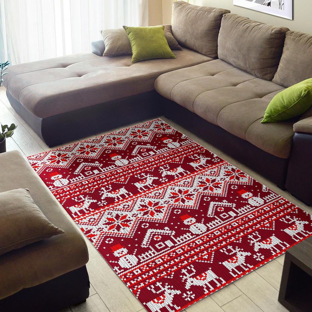Snowman Sweater Printed Pattern Area Rug