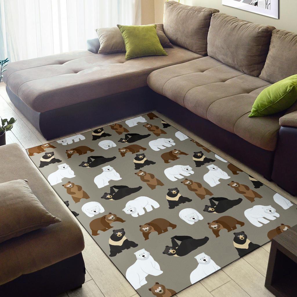 Bear Pattern Print Design BE03 Area Rugs