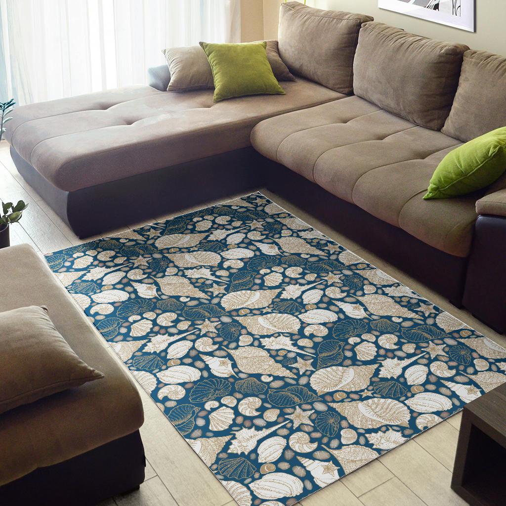 Shell Polynesian Tribal design pattern Area Rug