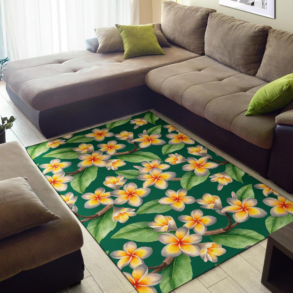 Plumeria Pattern Print Design PM07 Area Rugs