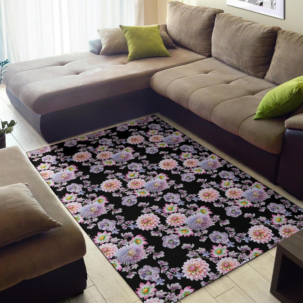 Dahlia Pattern Print Design DH012 Area Rugs