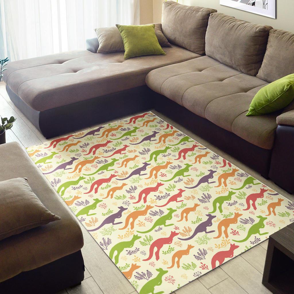 Colorful Kangaroo Pattern Area Rug