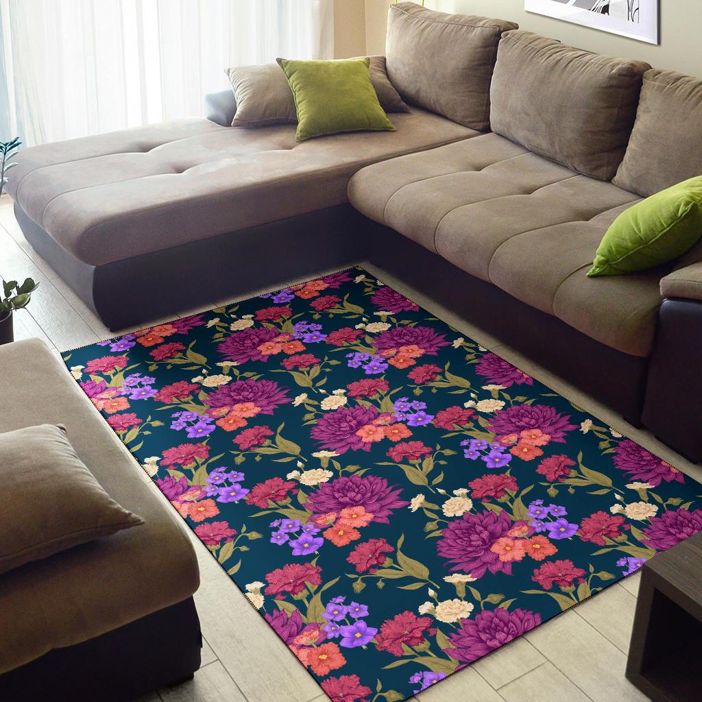 Dahlia Pattern Print Design DH01 Area Rugs