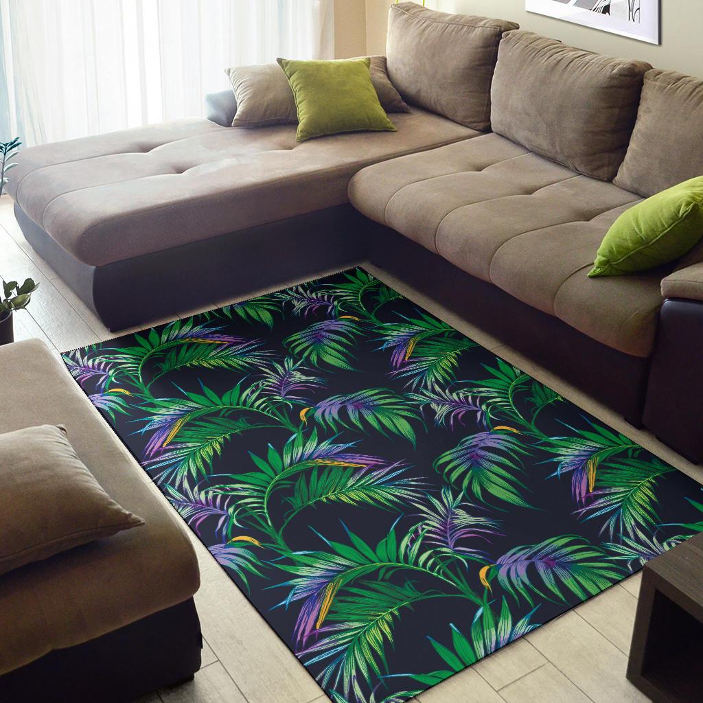 Palm Leaves Pattern Print Design PL04 Area Rugs