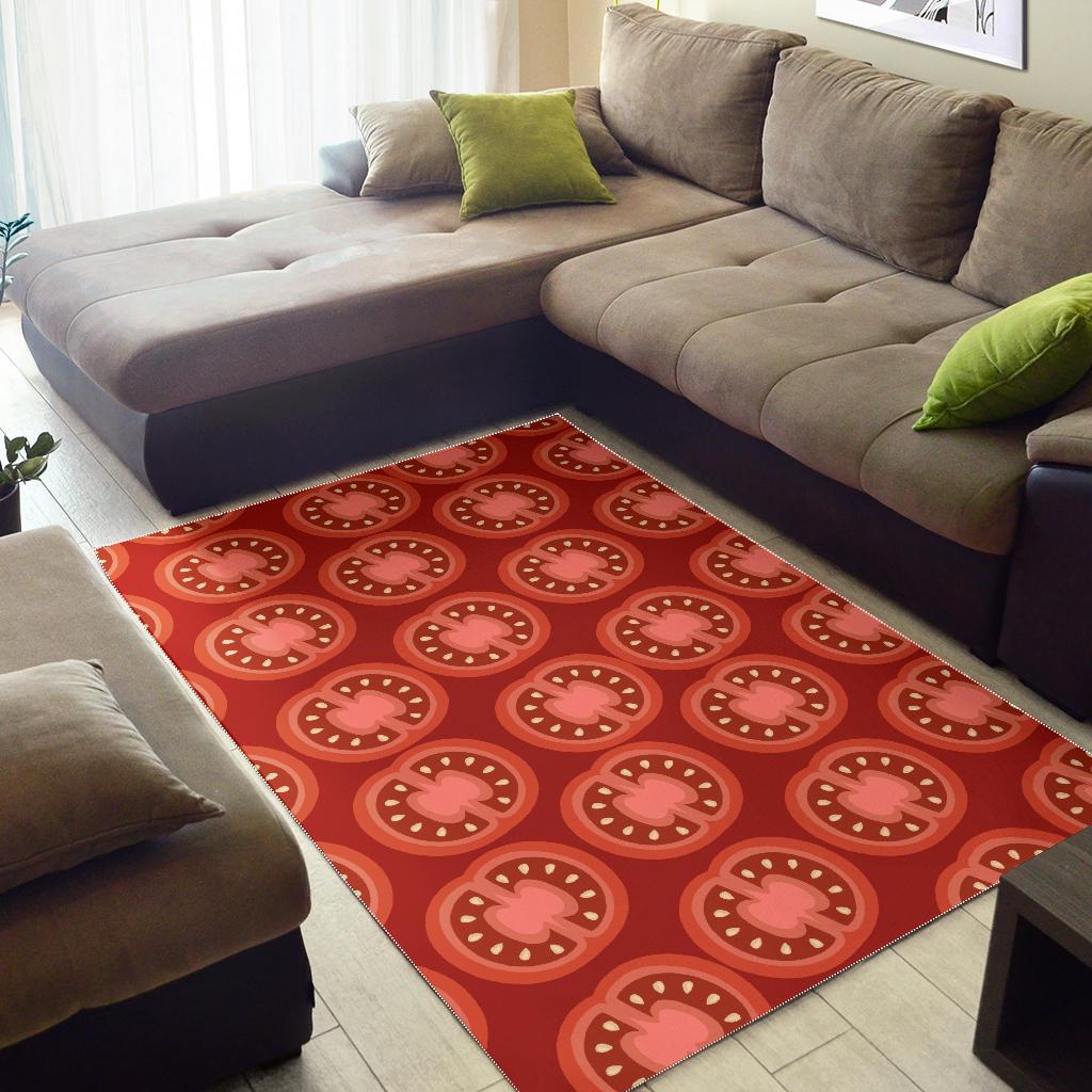 Sliced Tomato Pattern Area Rug