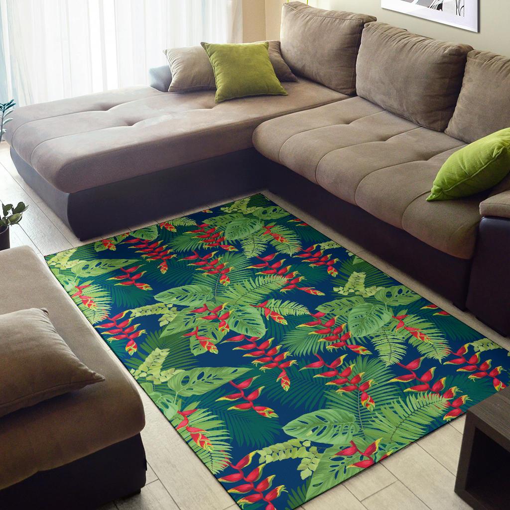Heliconia Pattern Print Design HL08 Area Rugs