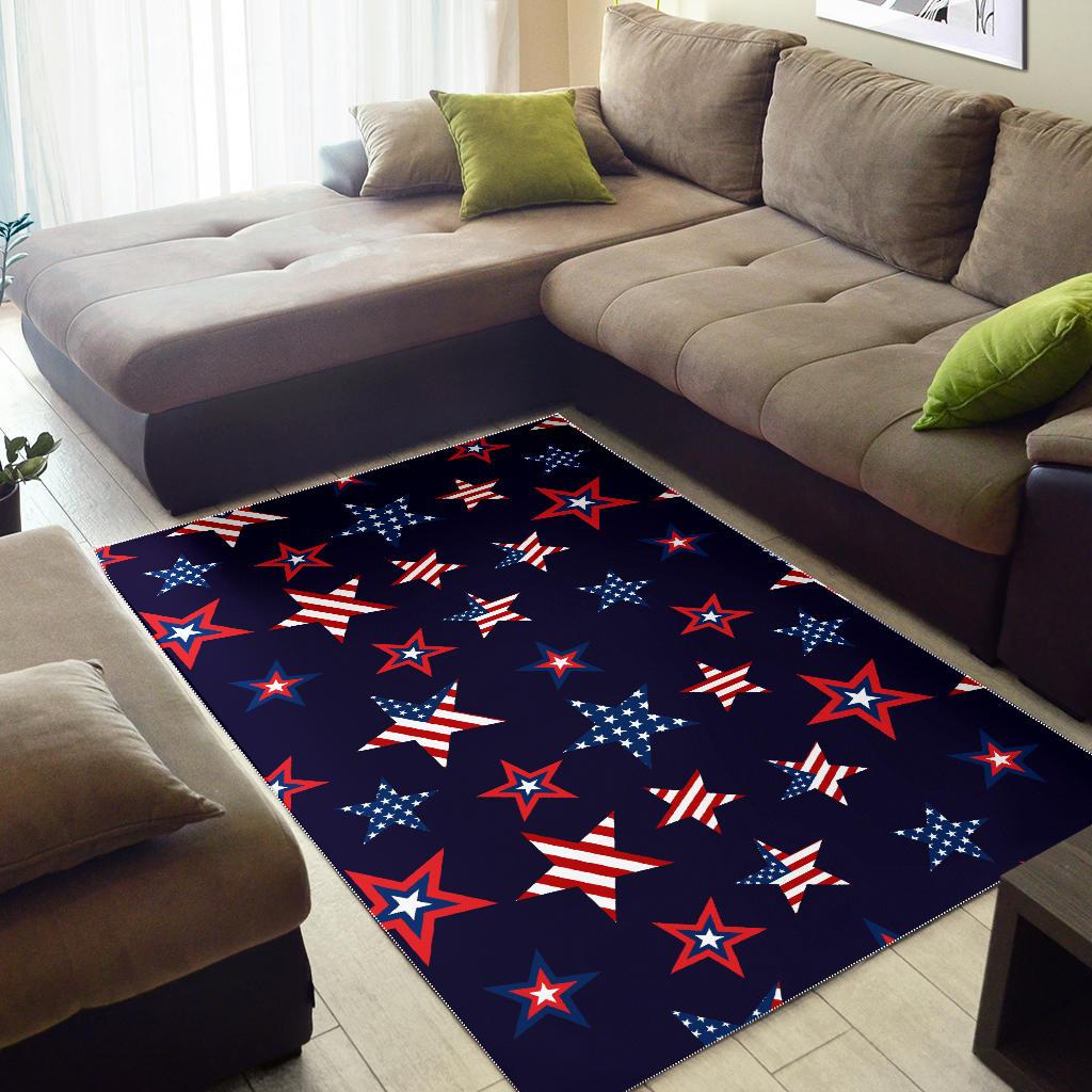 USA Star Pattern Theme Area Rug