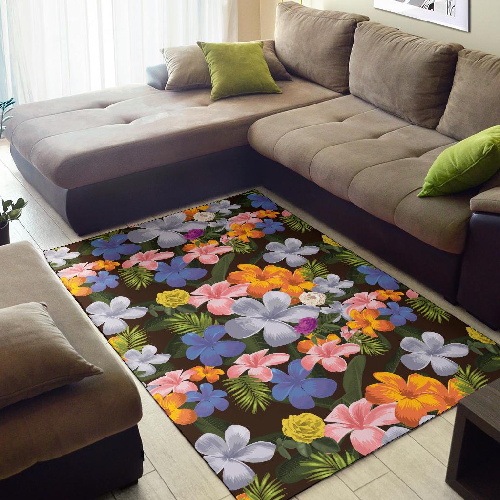 Plumeria Pattern Print Design PM03 Area Rugs