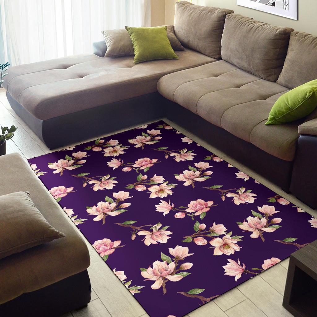 Magnolia Pattern Print Design MAG02 Area Rugs