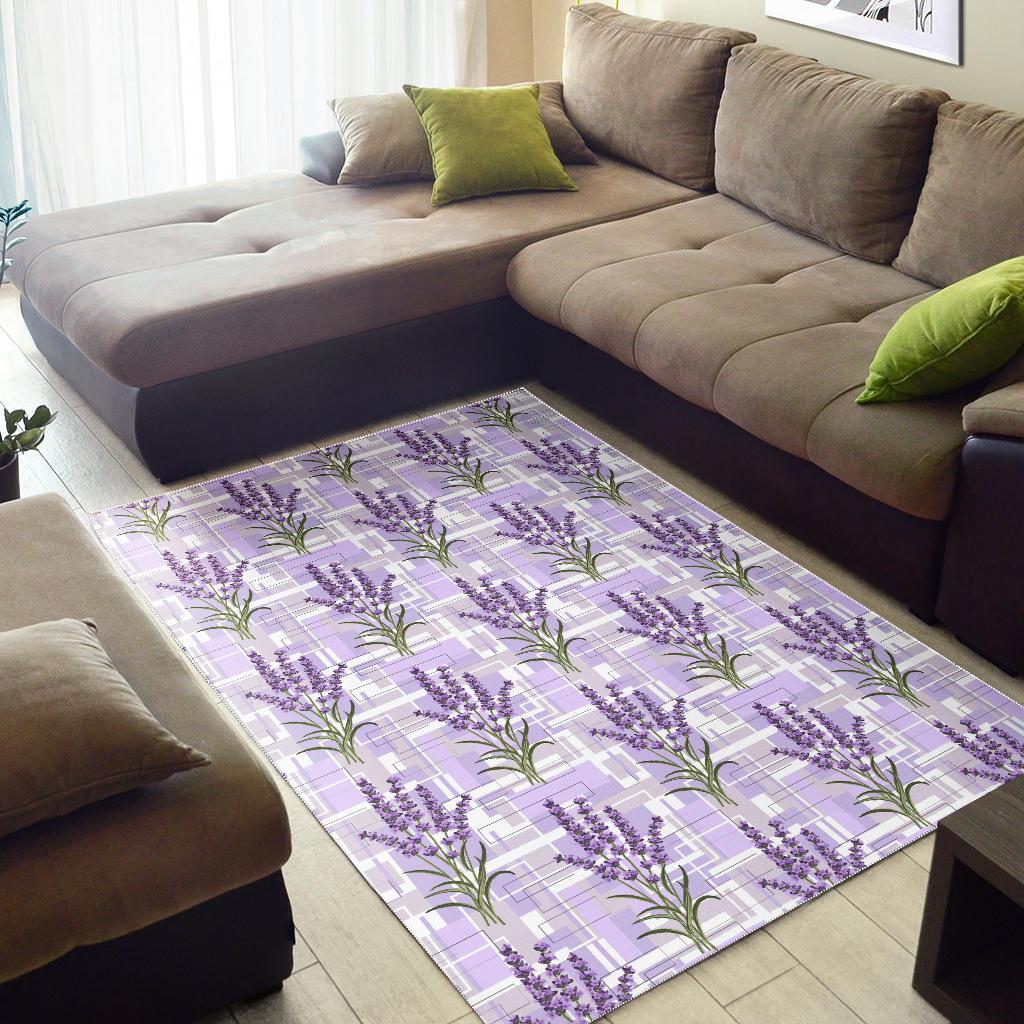 Lavender Pattern Theme Area Rug