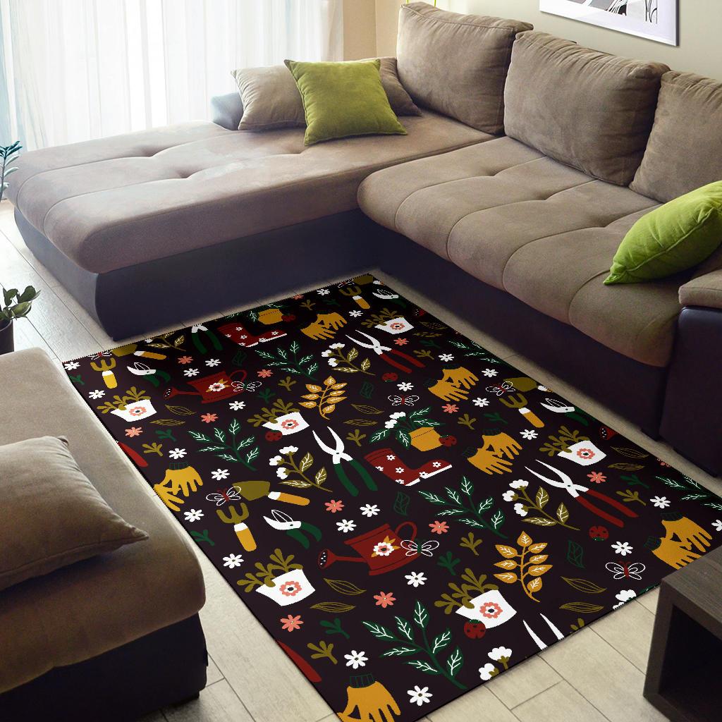 Gardening Pattern Print Design G05 Area Rugs