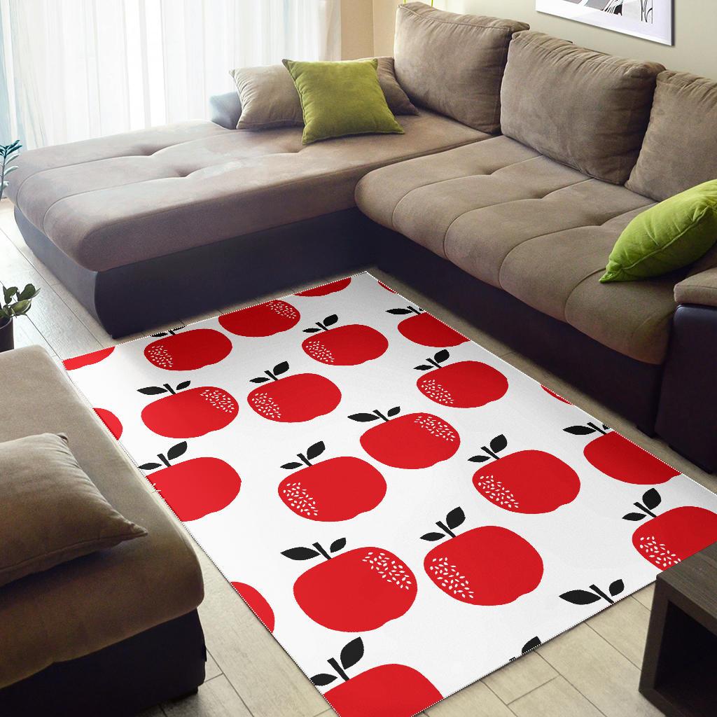 red apples white background Area Rug
