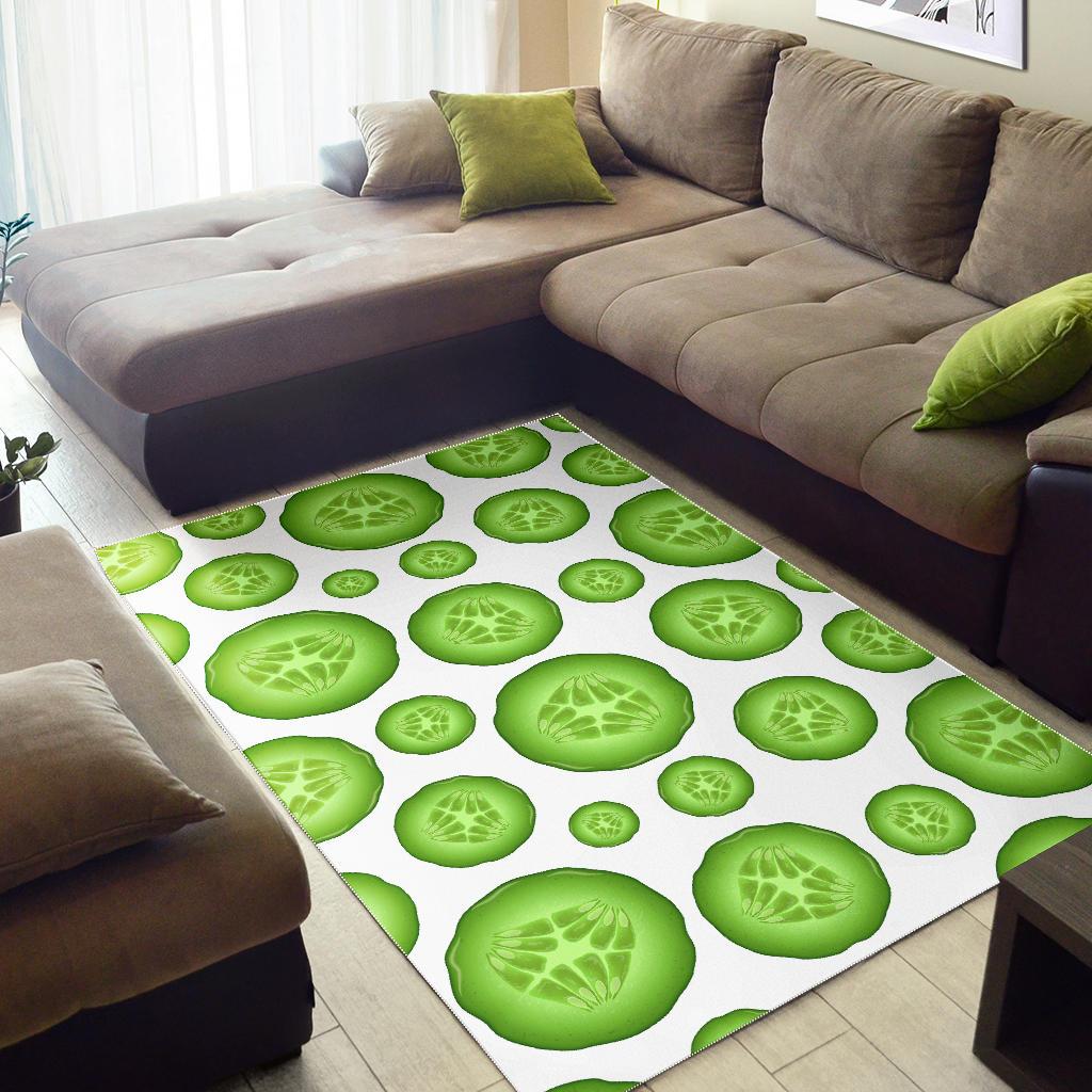 Sliced Cucumber Pattern Area Rug