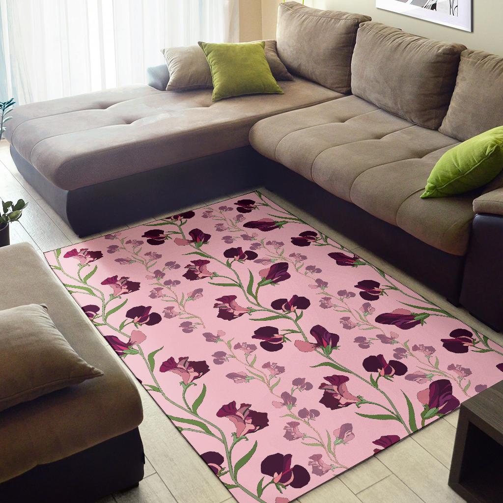 Peony Pattern Print Design PE09 Area Rugs