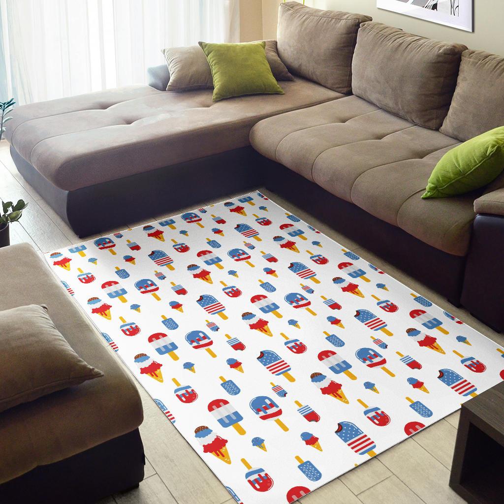 Ice Cream USA Theme Pattern Area Rug
