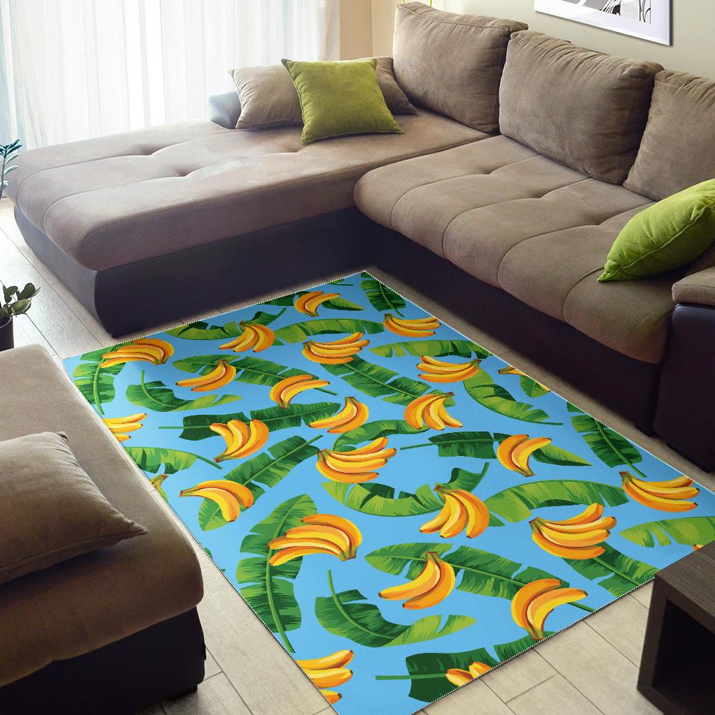 banana leaves banana design pattern Area Rug