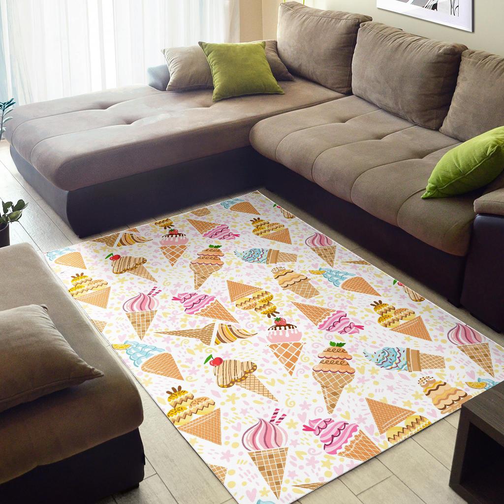 Ice Cream Cone Pattern Background Area Rug