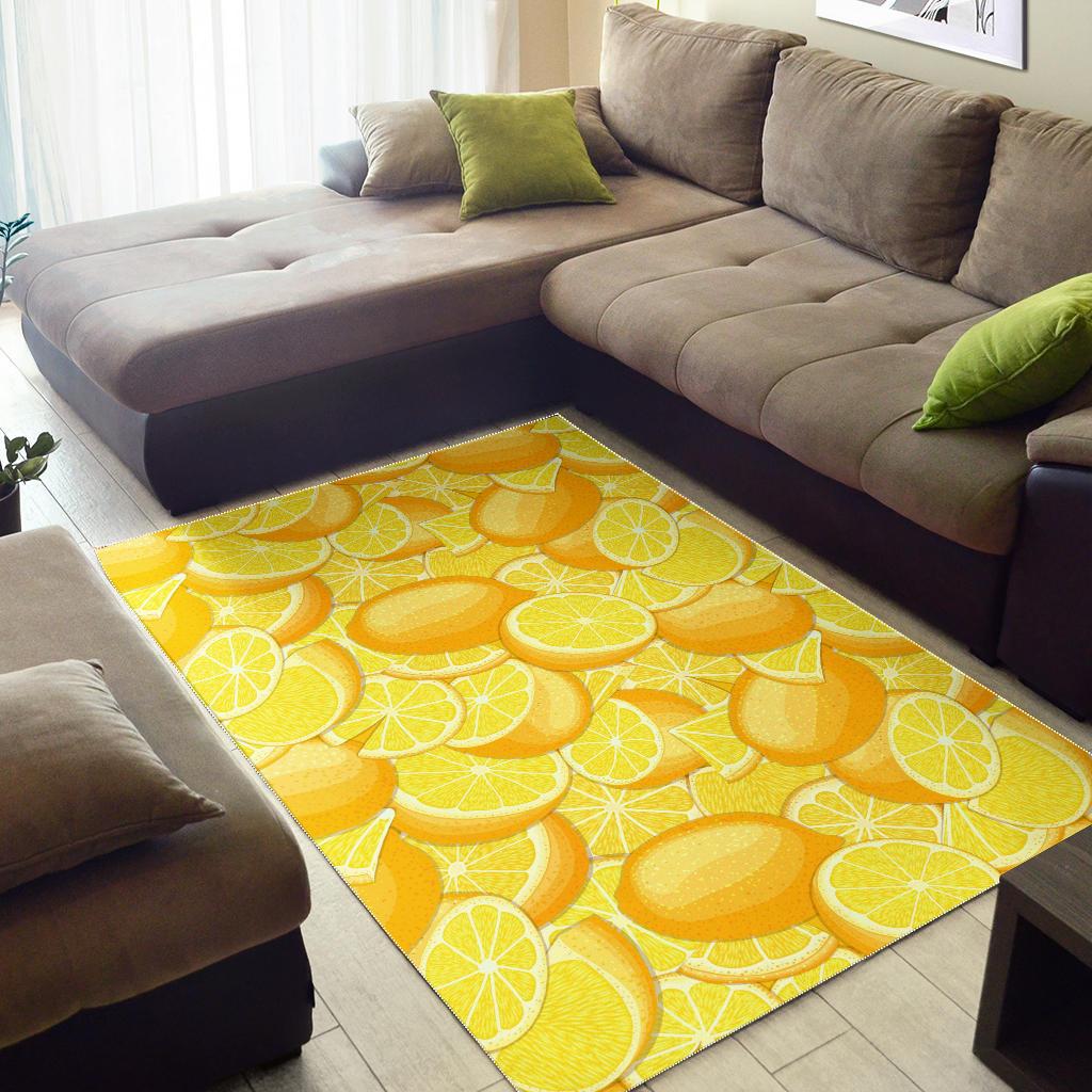 lemon pattern Area Rug