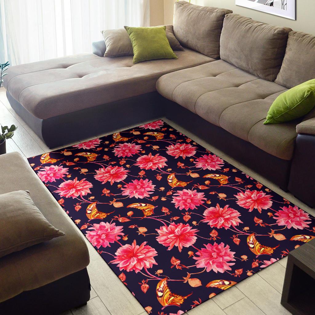 Dahlia Pattern Print Design DH03 Area Rugs