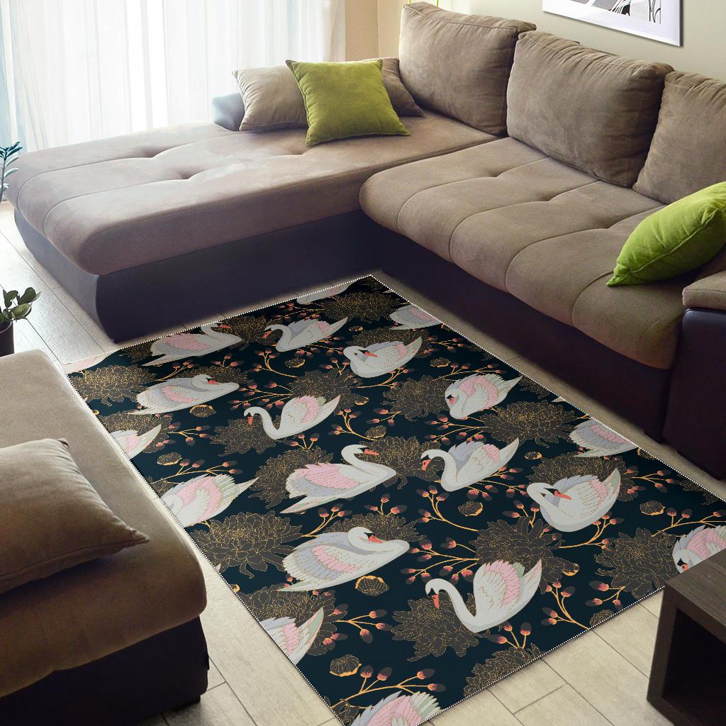 Swan Pattern Area Rug