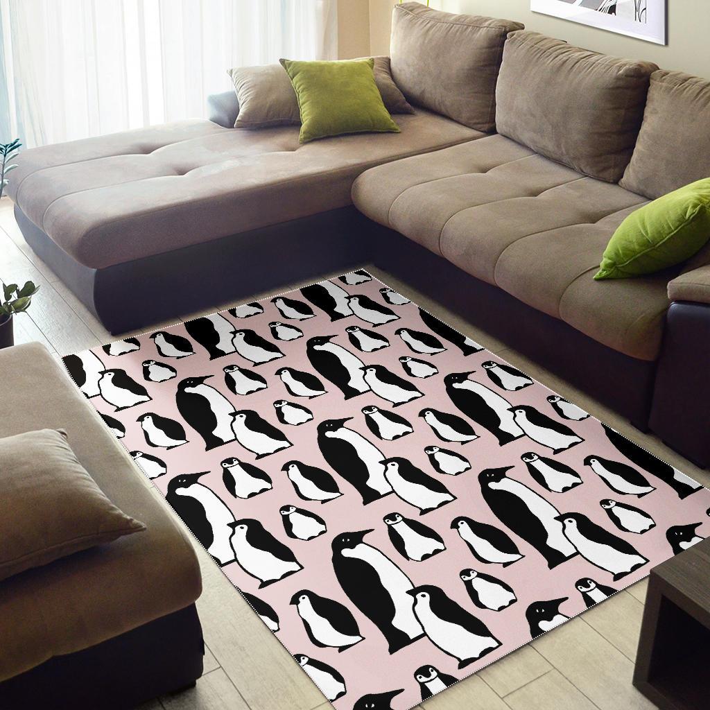Penguin Pattern Background Area Rug