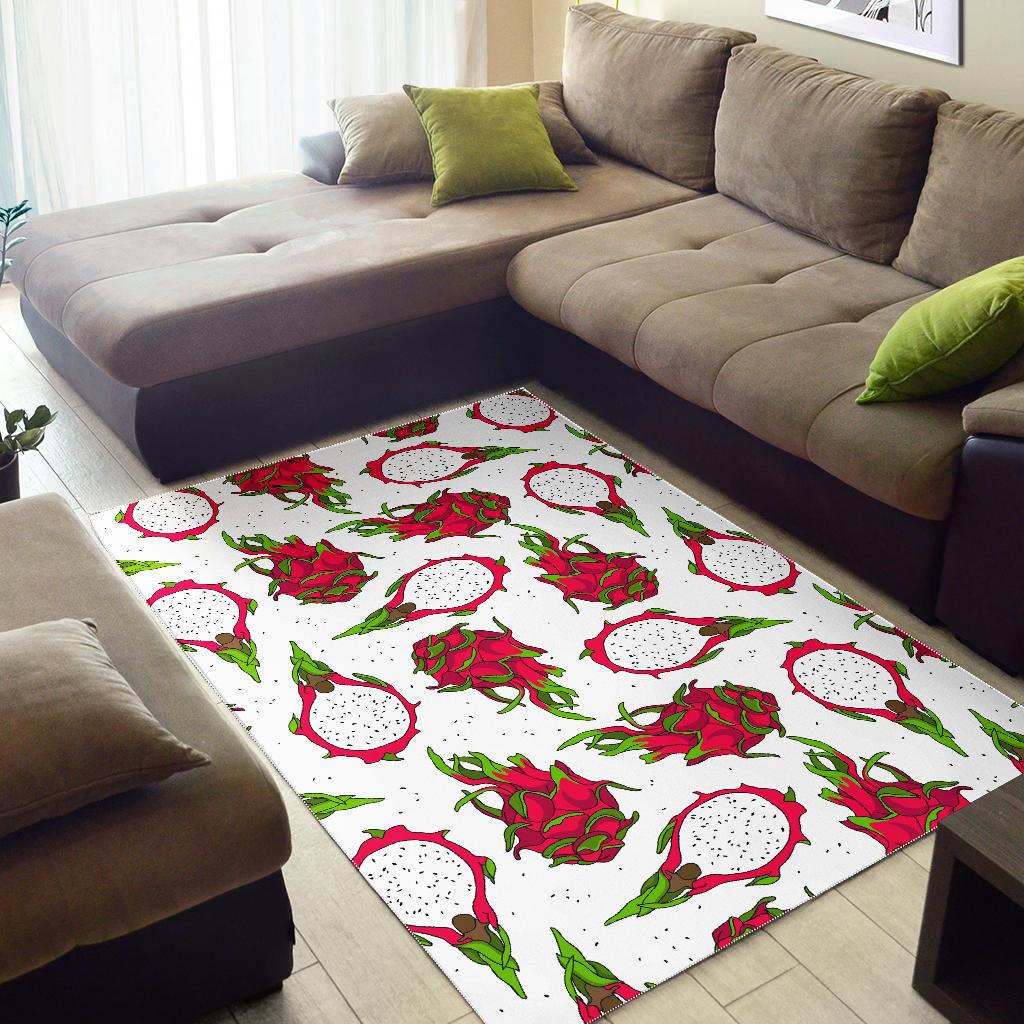 dragon fruits white background Area Rug