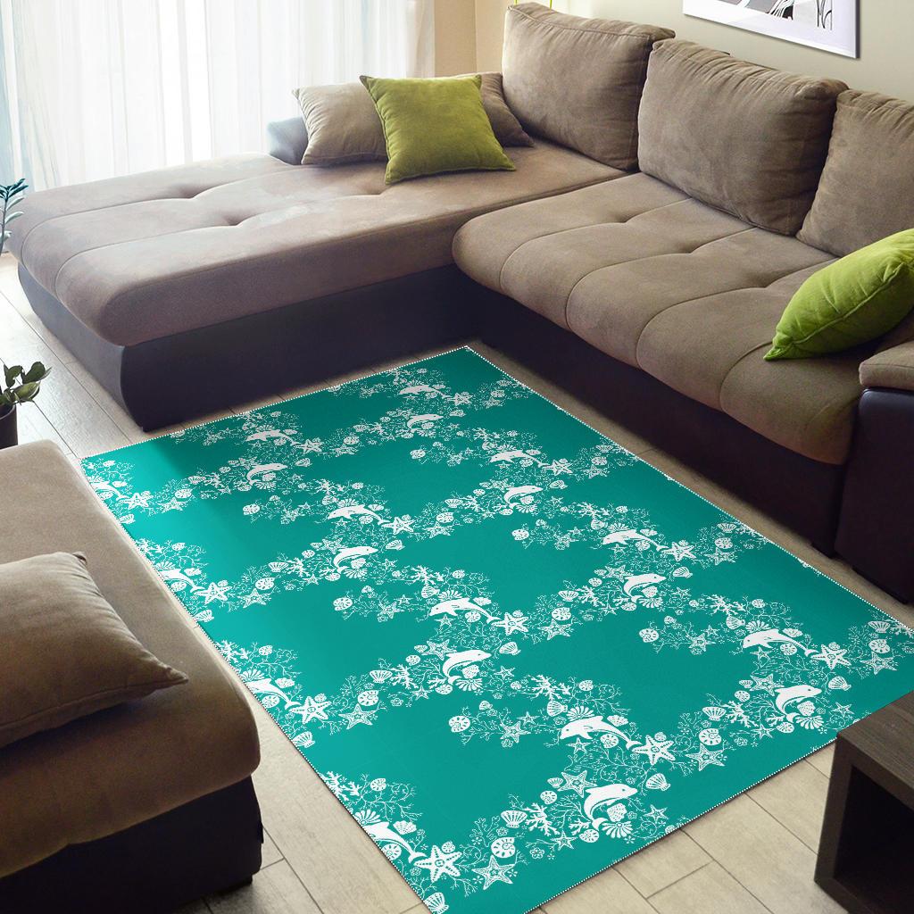 Dolphin Sea Shell Starfish Pattern Area Rug