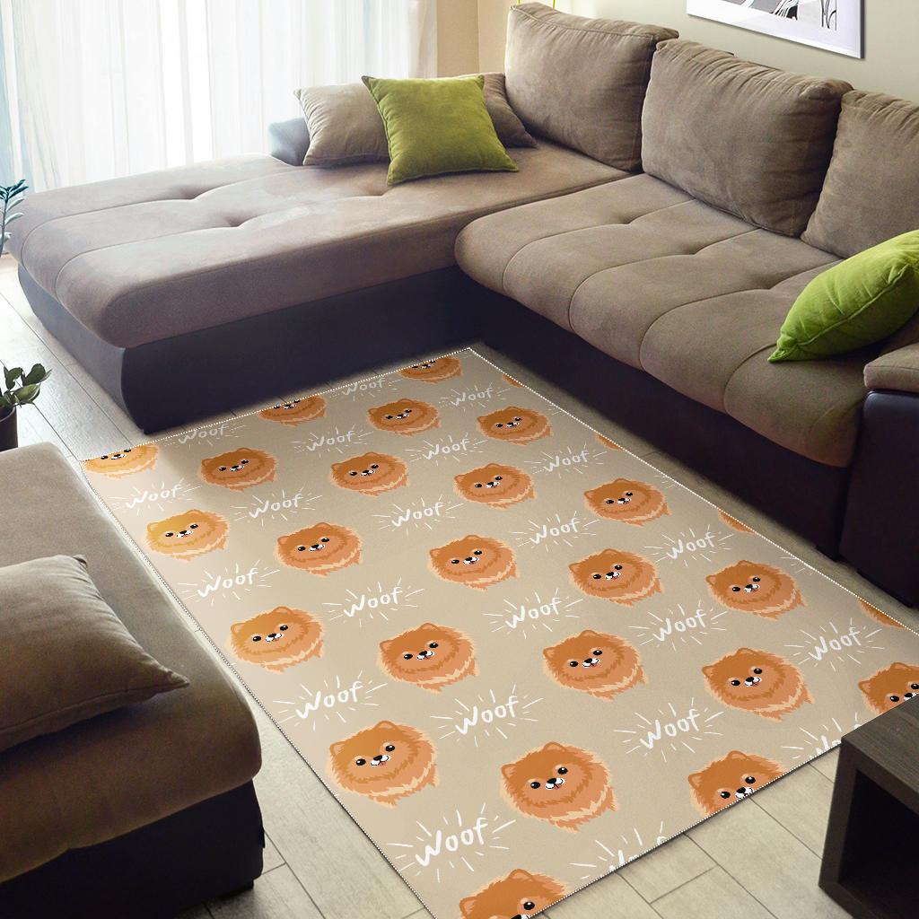 Cute brown pomeranian puppy  Area Rug