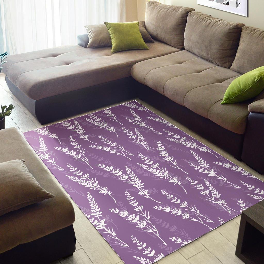Lavender flowers purple pattern Area Rug