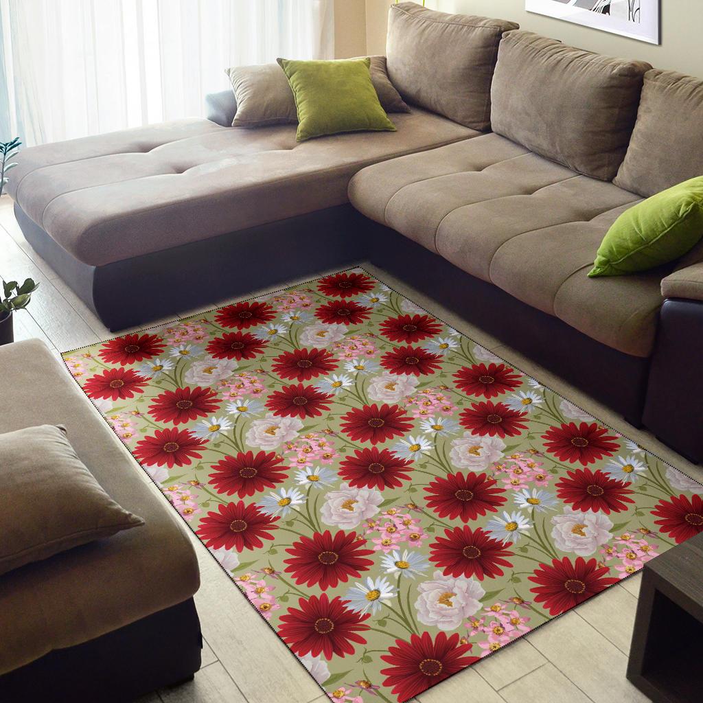 Gerberas Pattern Print Design GB07 Area Rugs