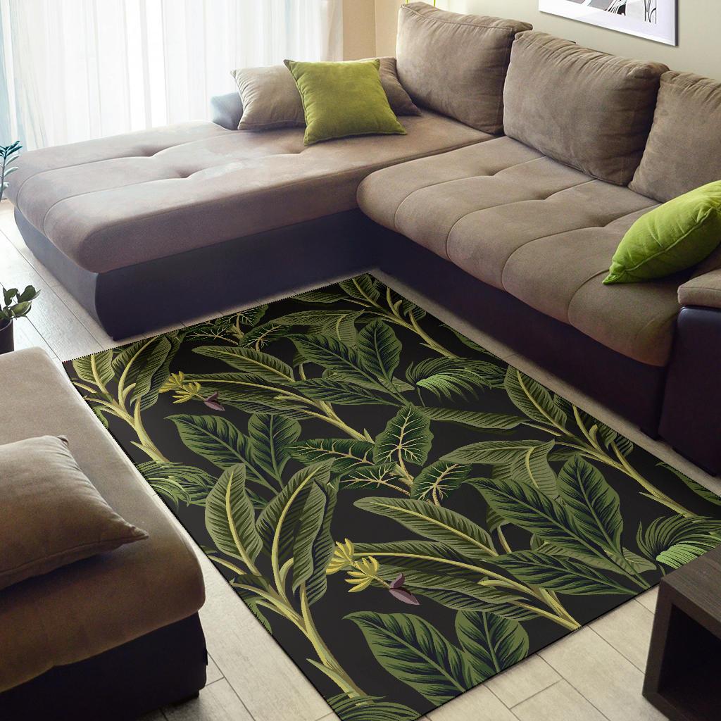 Banana Leaf Pattern Print Design BL04 Area Rugs