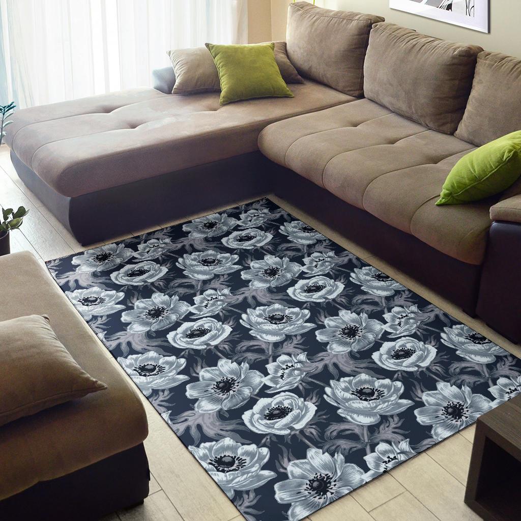 Anemone Pattern Print Design AM09 Area Rugs