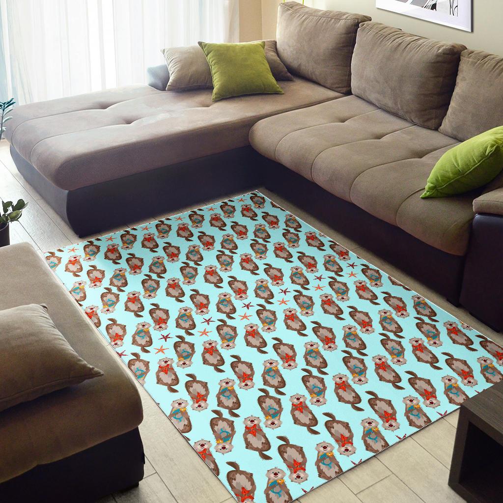Otter Pattern Background Area Rug