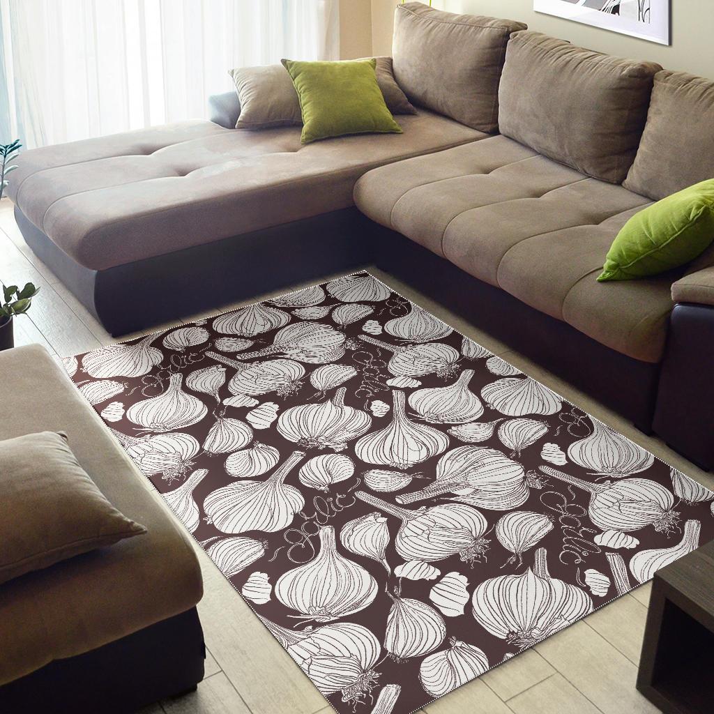 Garlic bulb dark background Area Rug