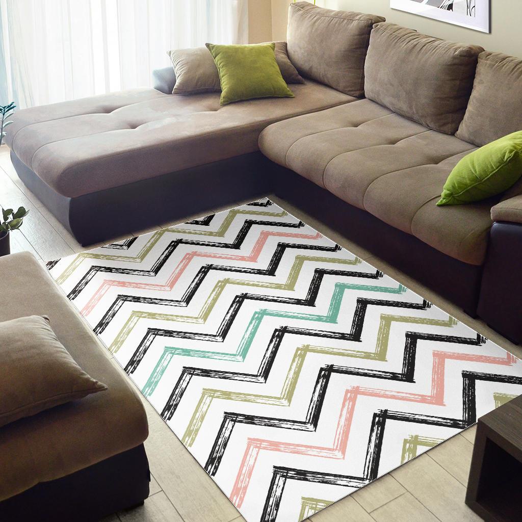 zigzag  chevron paint pattern Area Rug