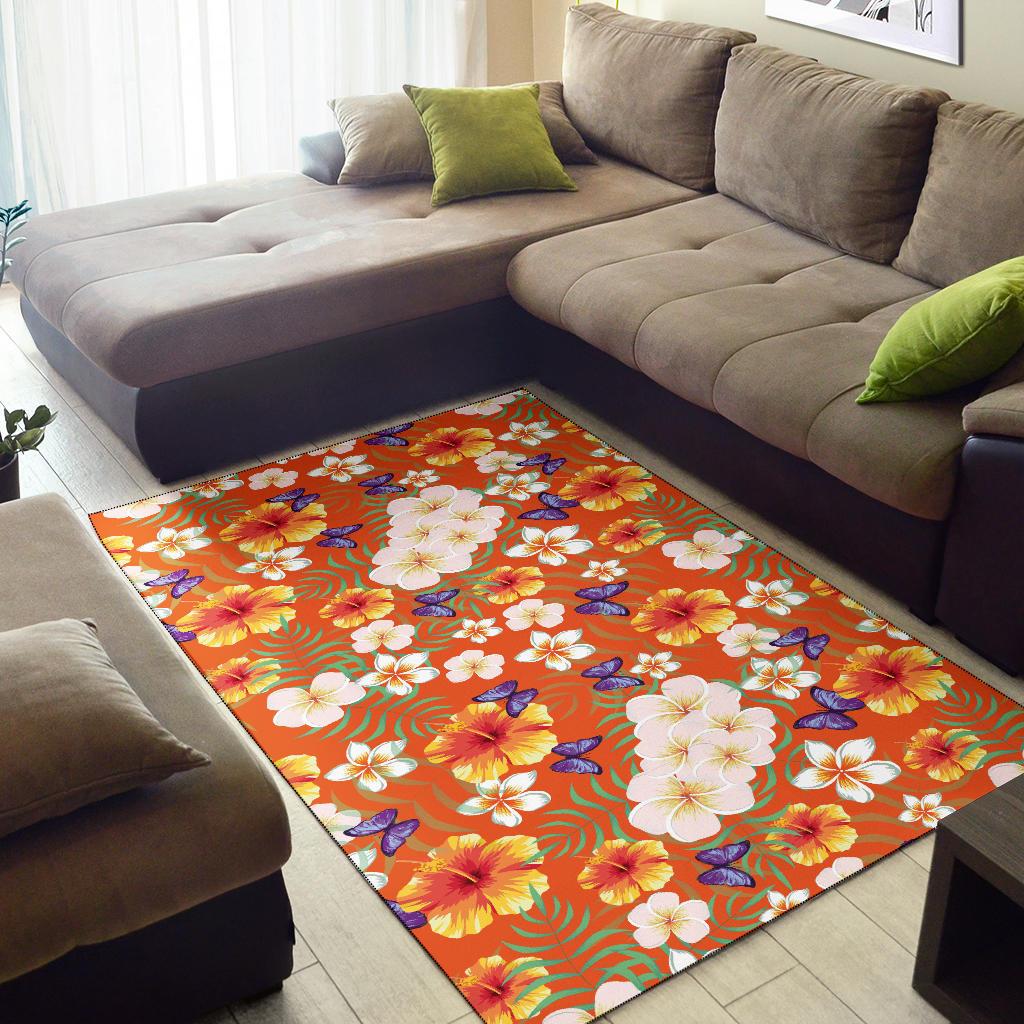 Tropical Flower Pattern Print Design TF027 Area Rugs