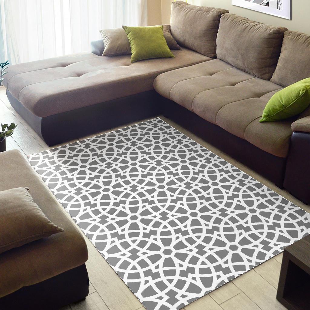 arabic gray pattern Area Rug