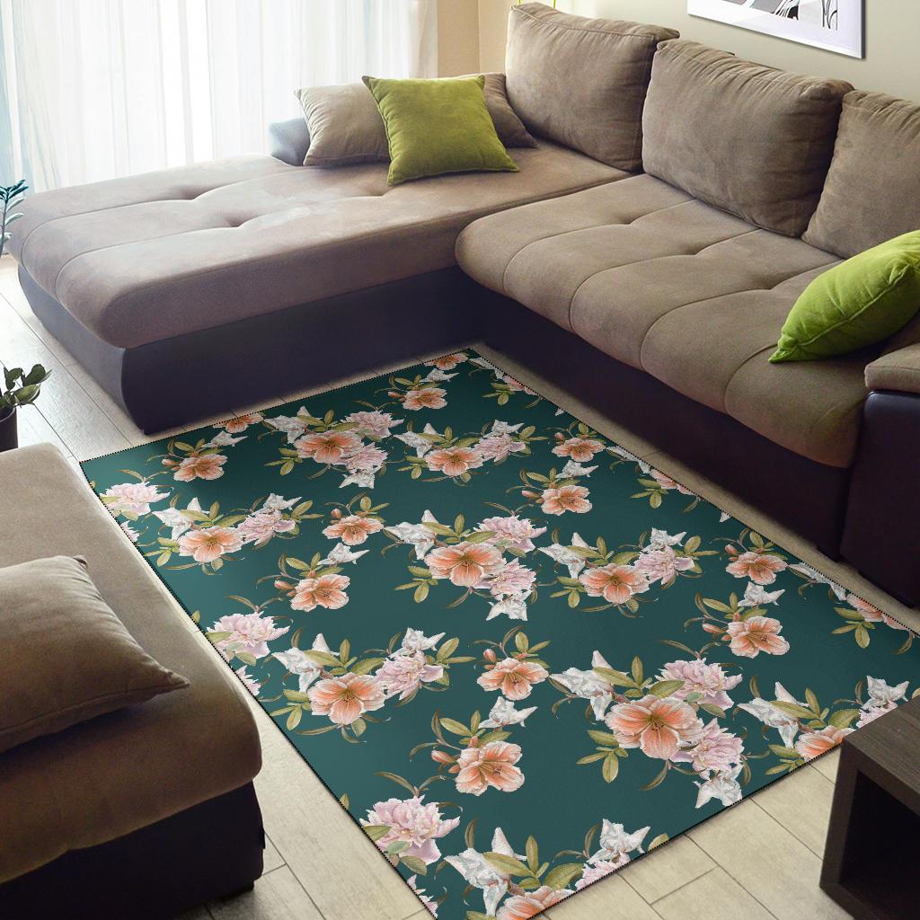 Iris Pattern Print Design IR01 Area Rugs