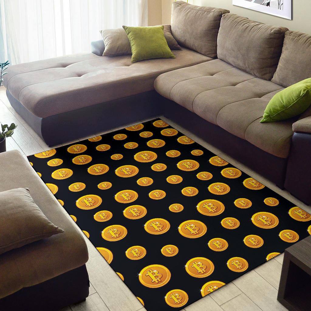 Bitcoin Pattern Print Design DO04 Area Rugs