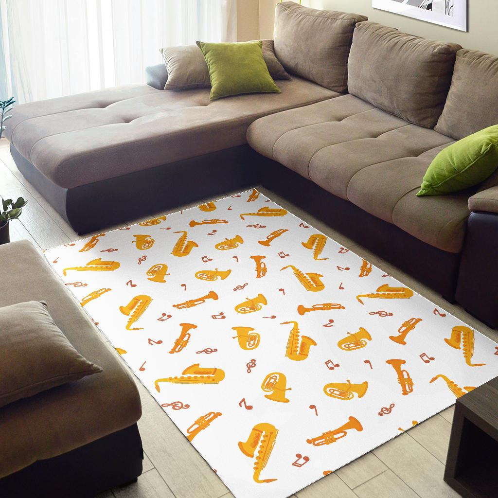 Saxophone Pattern Theme Area Rug