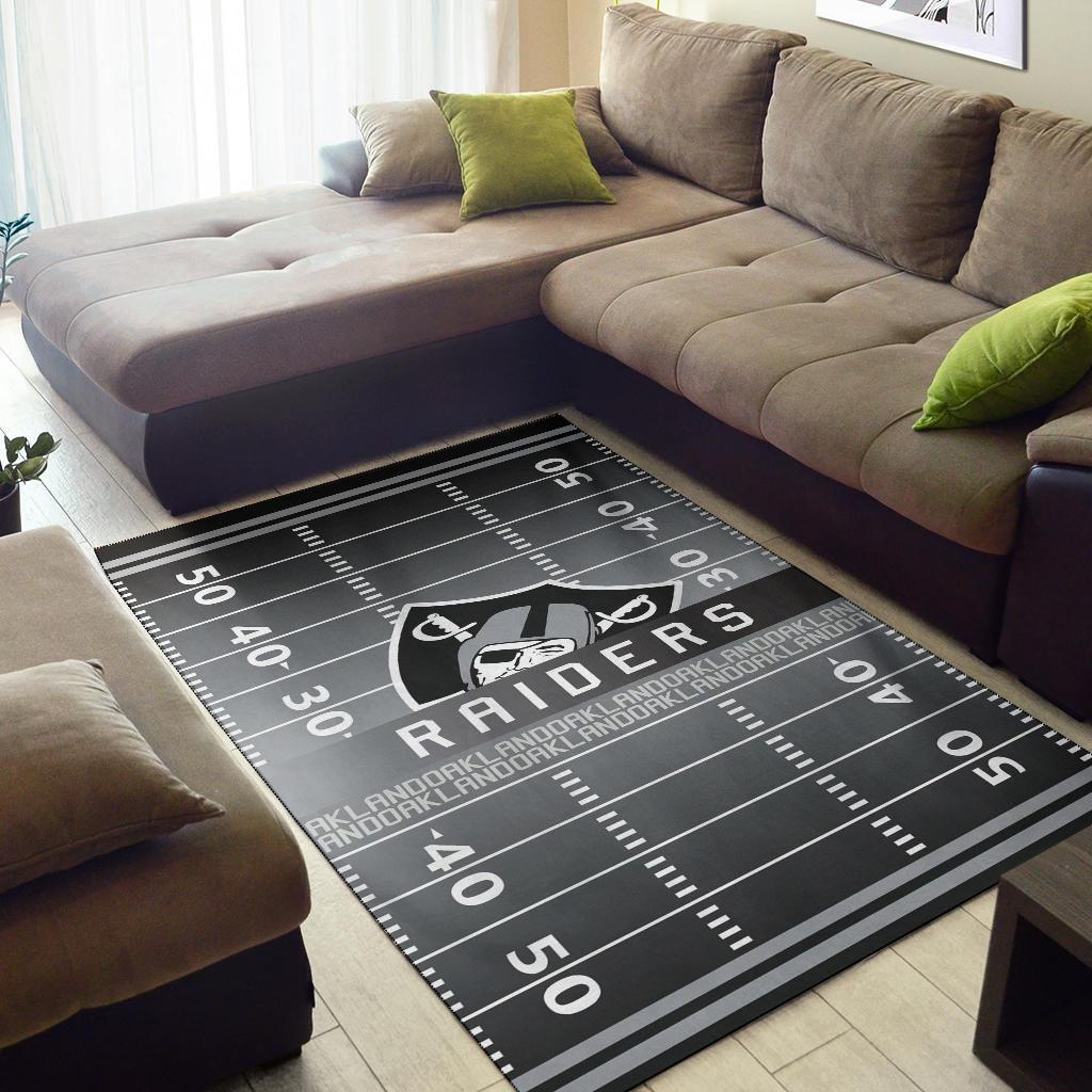 Raiders Football Field Area Rug