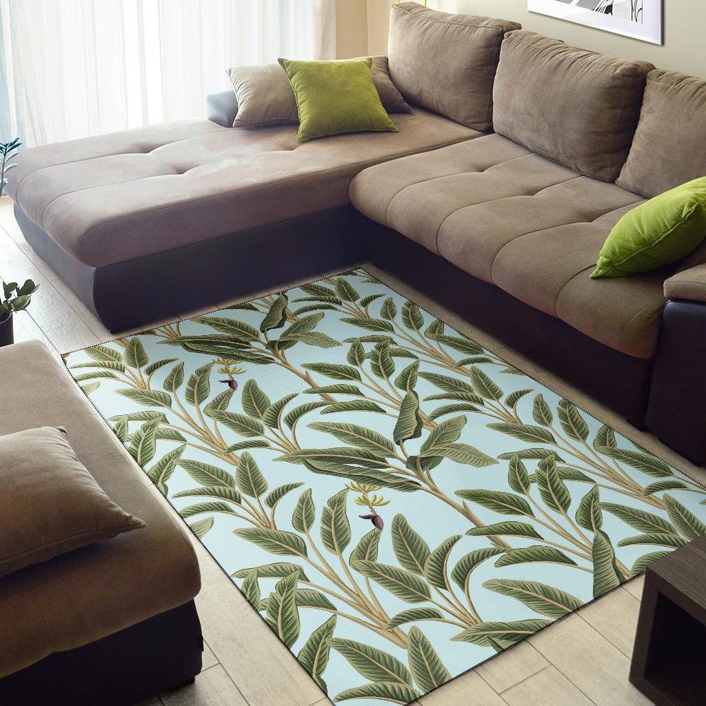 Banana Leaf Pattern Print Design BL03 Area Rugs