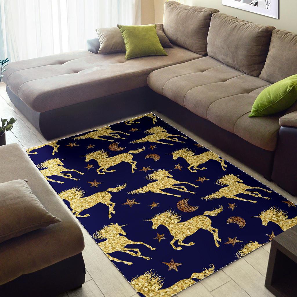 Unicorn Gold Pattern Area Rug