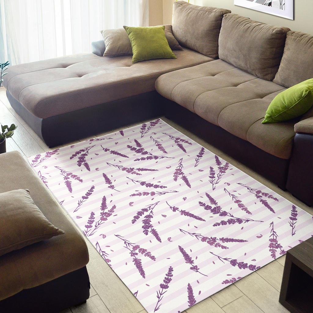 Lavender Pattern Stripe Background Area Rug
