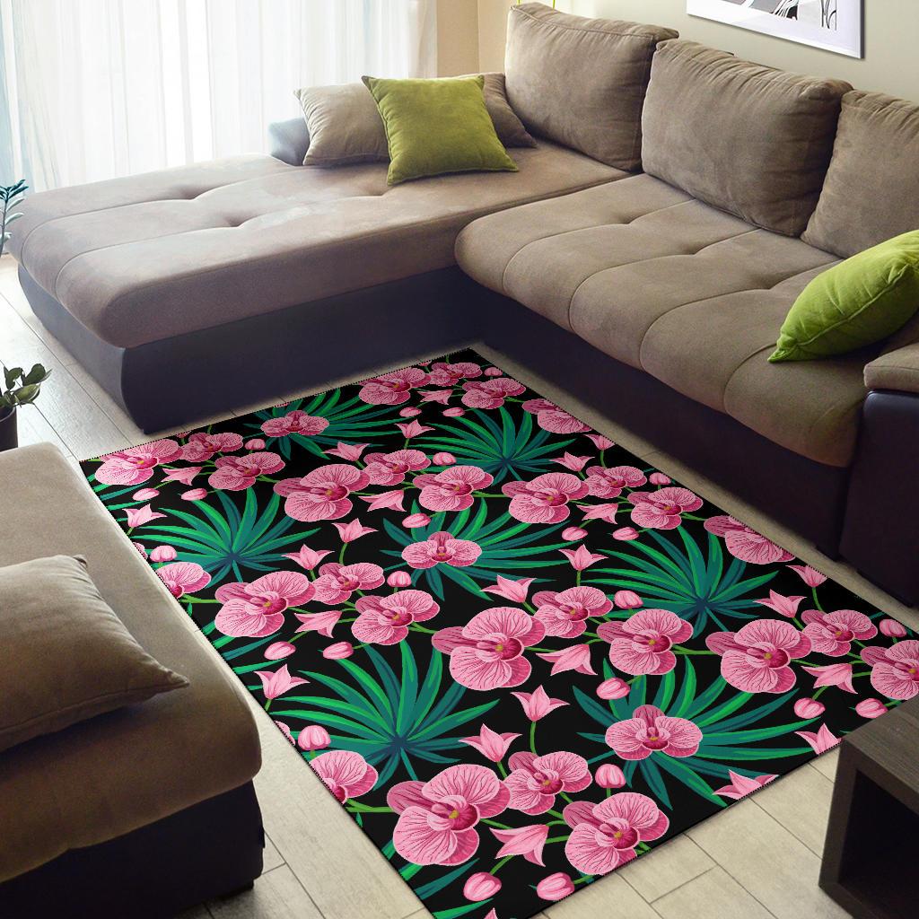 Orchid Pink Pattern Print Design OR06 Area Rugs