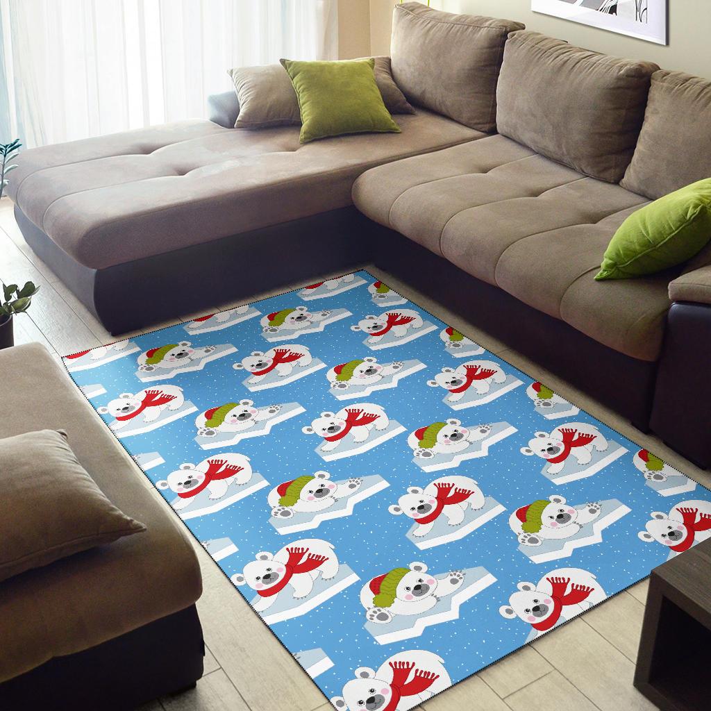Polar Bear Pattern Print Design PB06 Area Rugs